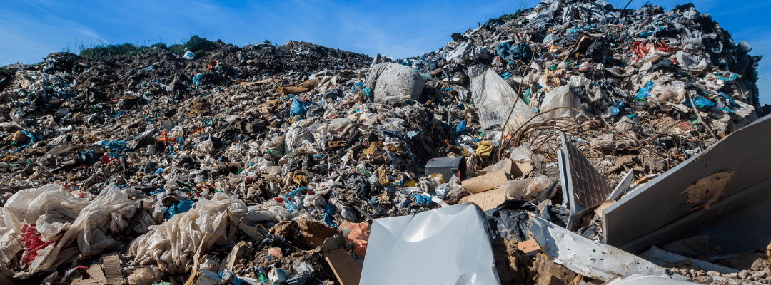 close up of waste at landfill